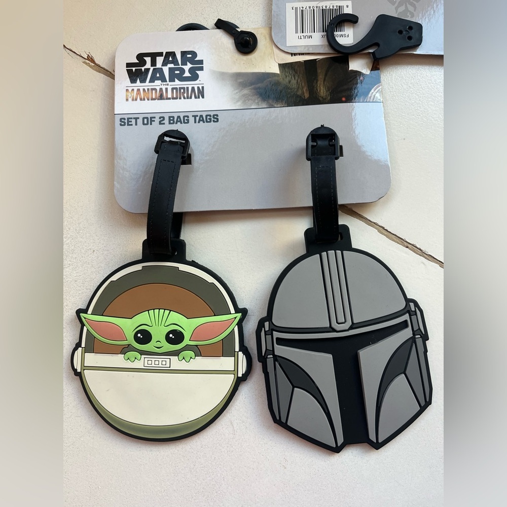 Disney Star Wars Mandalorian Bag Luggage Tags - Green and Gray